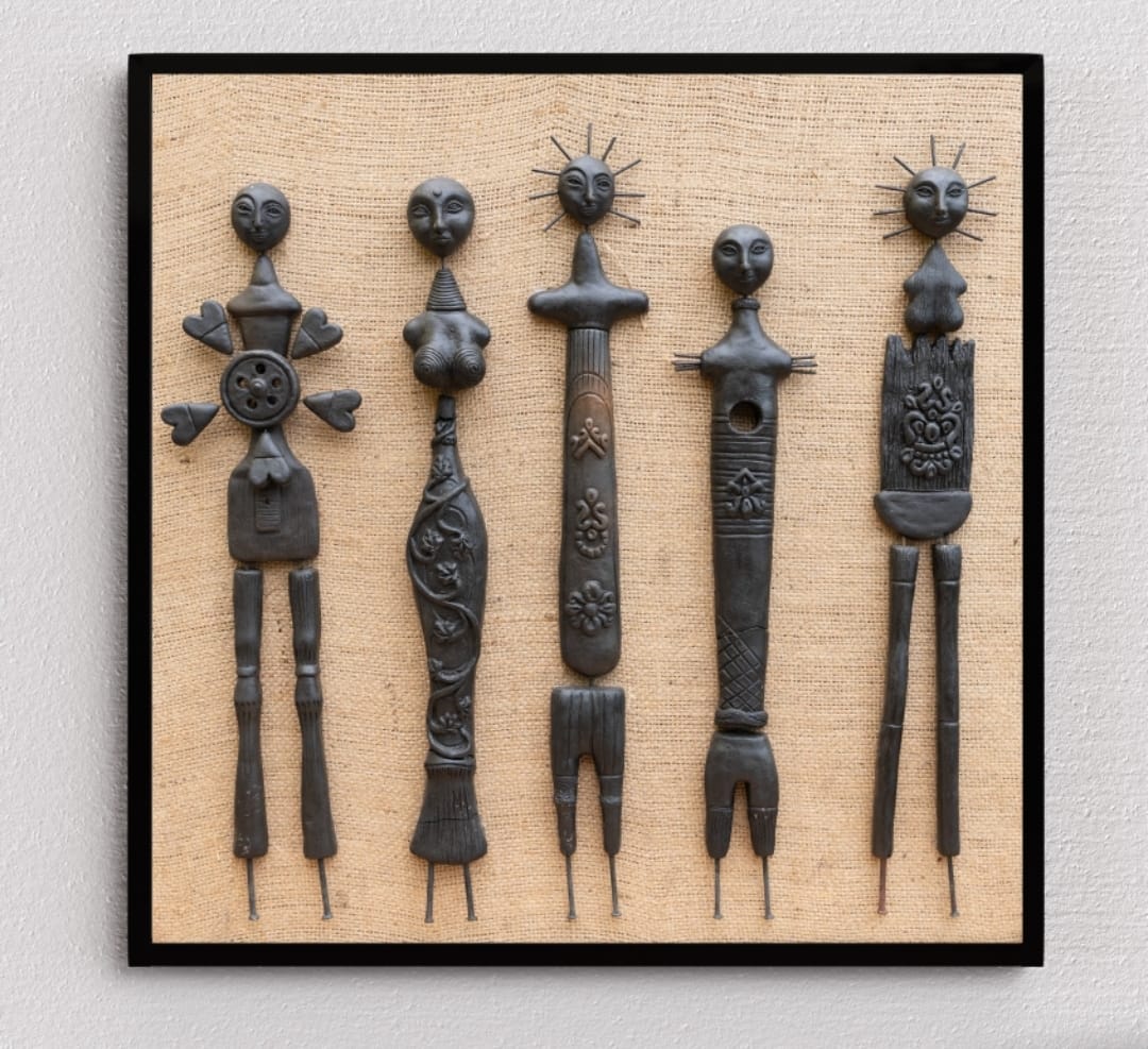 Five abstract Black Terracotta by WEKARIGAR