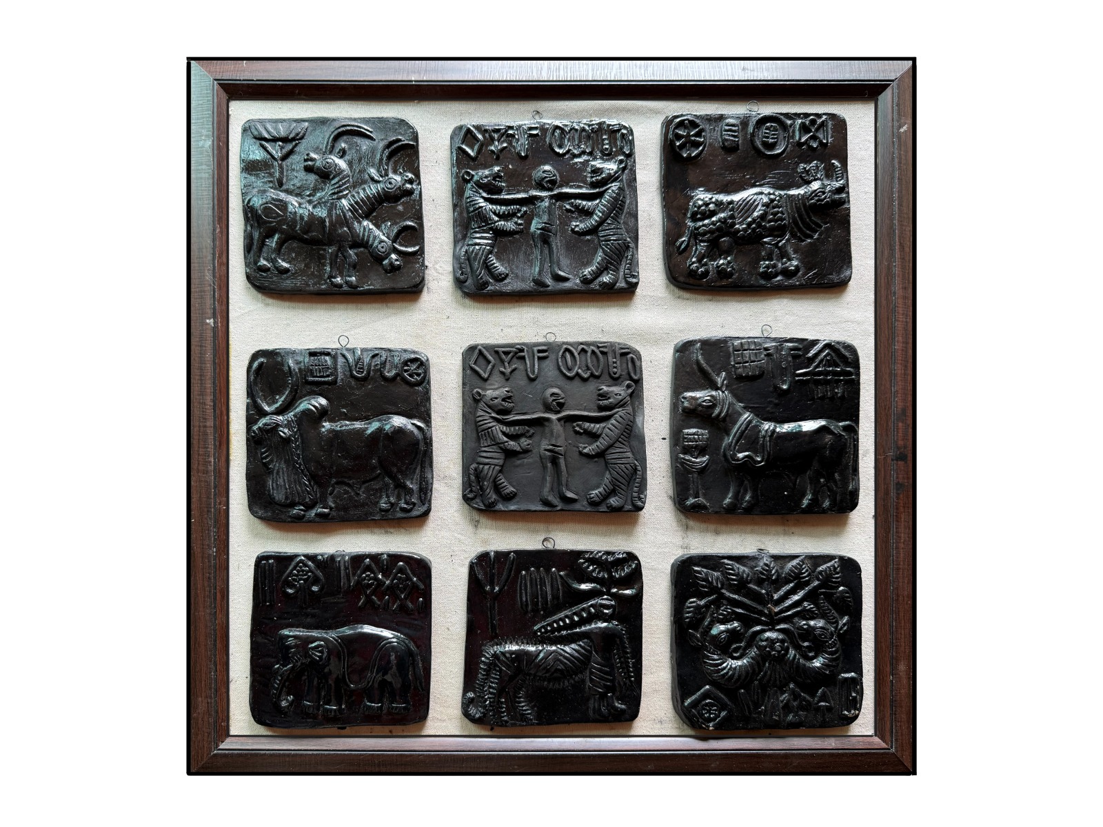 Indus valley civilization black terracotta tile by WEKARIGAR