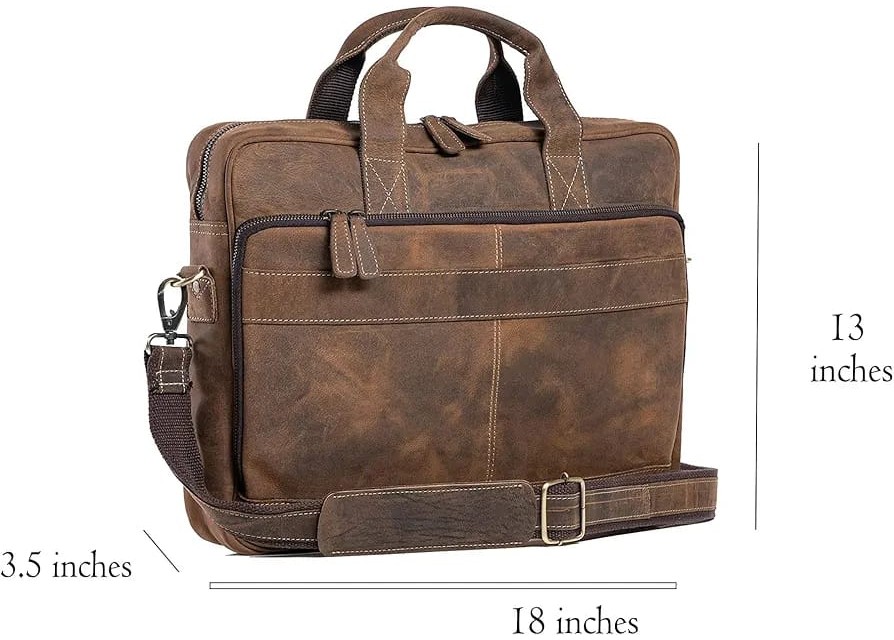 Leather Laptop Bag by BLUEMAX COLLECTION LLP